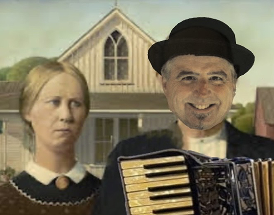 orchestra members back stage smiling for the camera