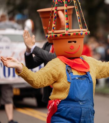 A person in a costume on Hot Dog Day