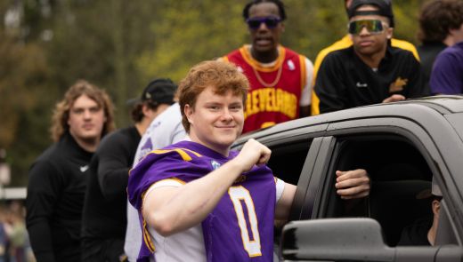 A student athlete during Hot Dog Day