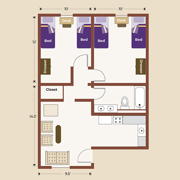 Ford Street Apartment Floor Plan