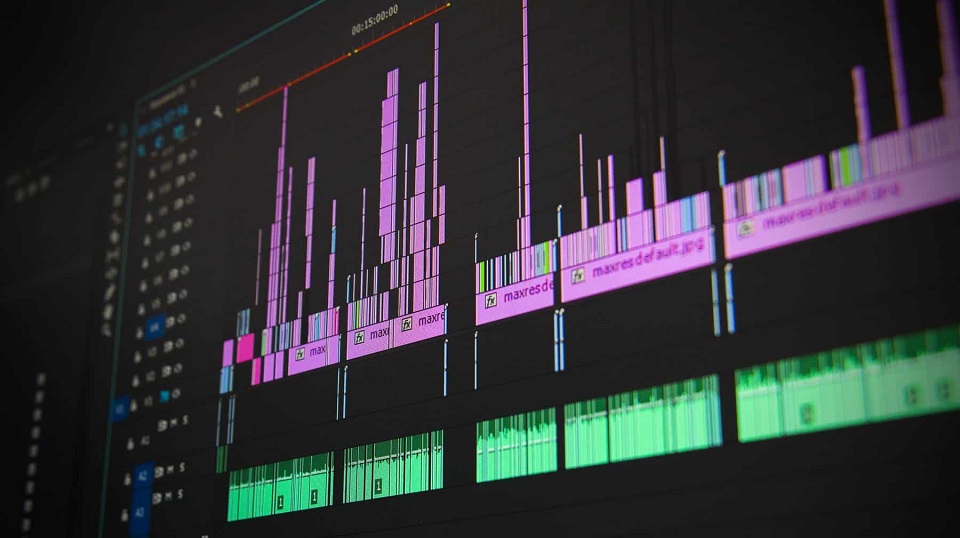 A photo of an audio editing software on a computer screen