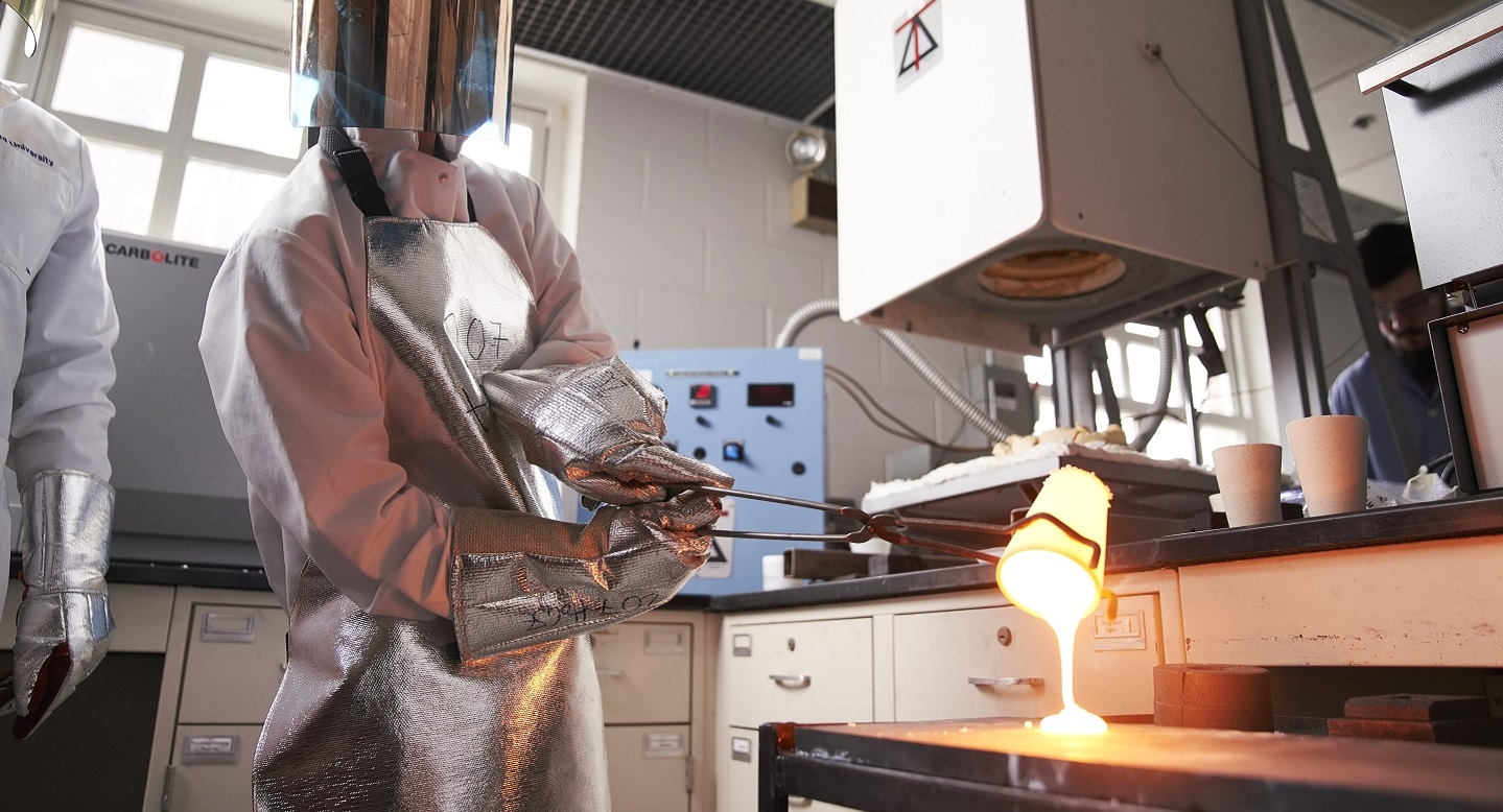 Student practicing with ceramic technology