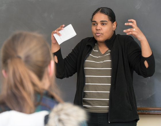 Professor teaching class