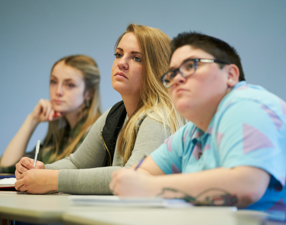 Students listening in class