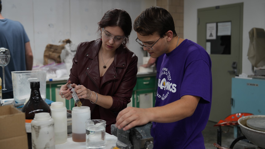 students working together in a lab