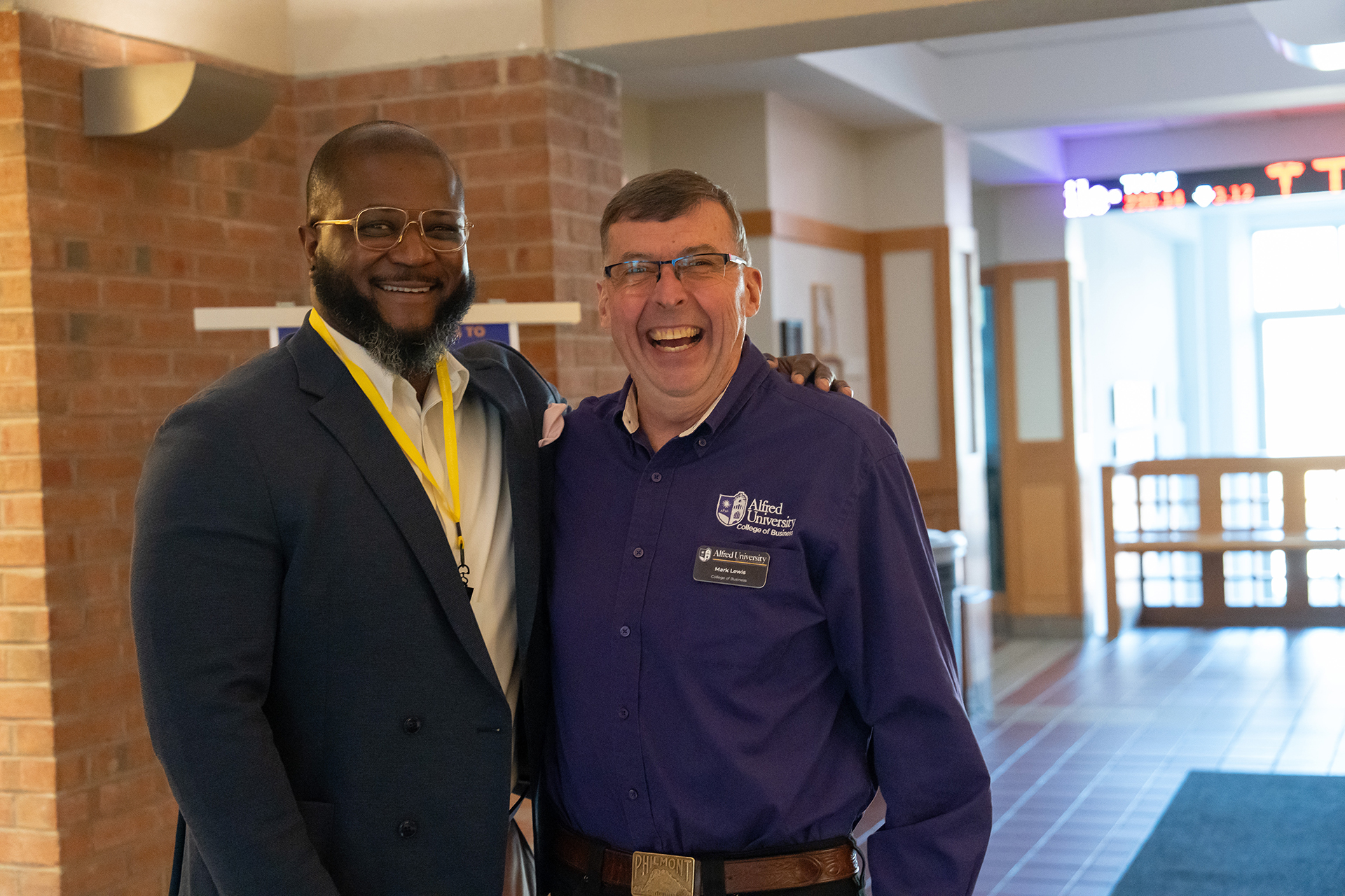 An Alfred University alum with their mentor