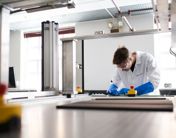 Graduate student in a lab. 