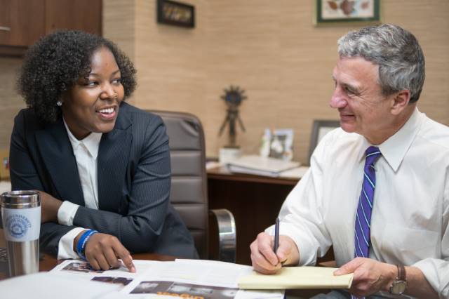 President Zupan with a President for the Day student