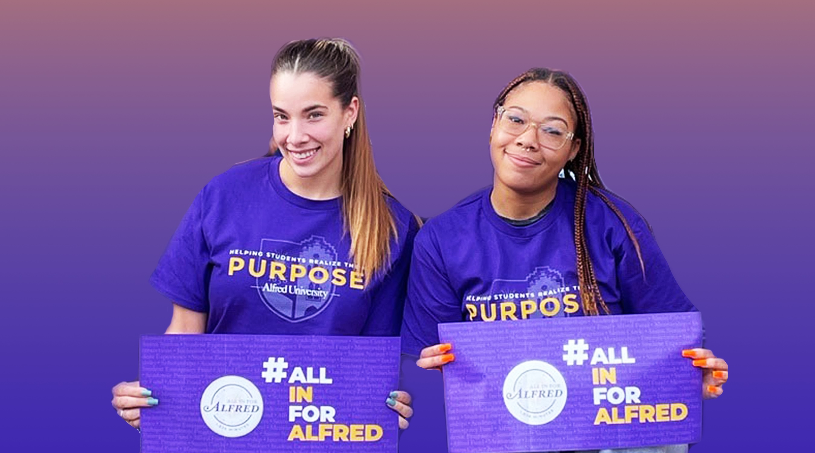 day of giving graphic with background images of people around campus smiling