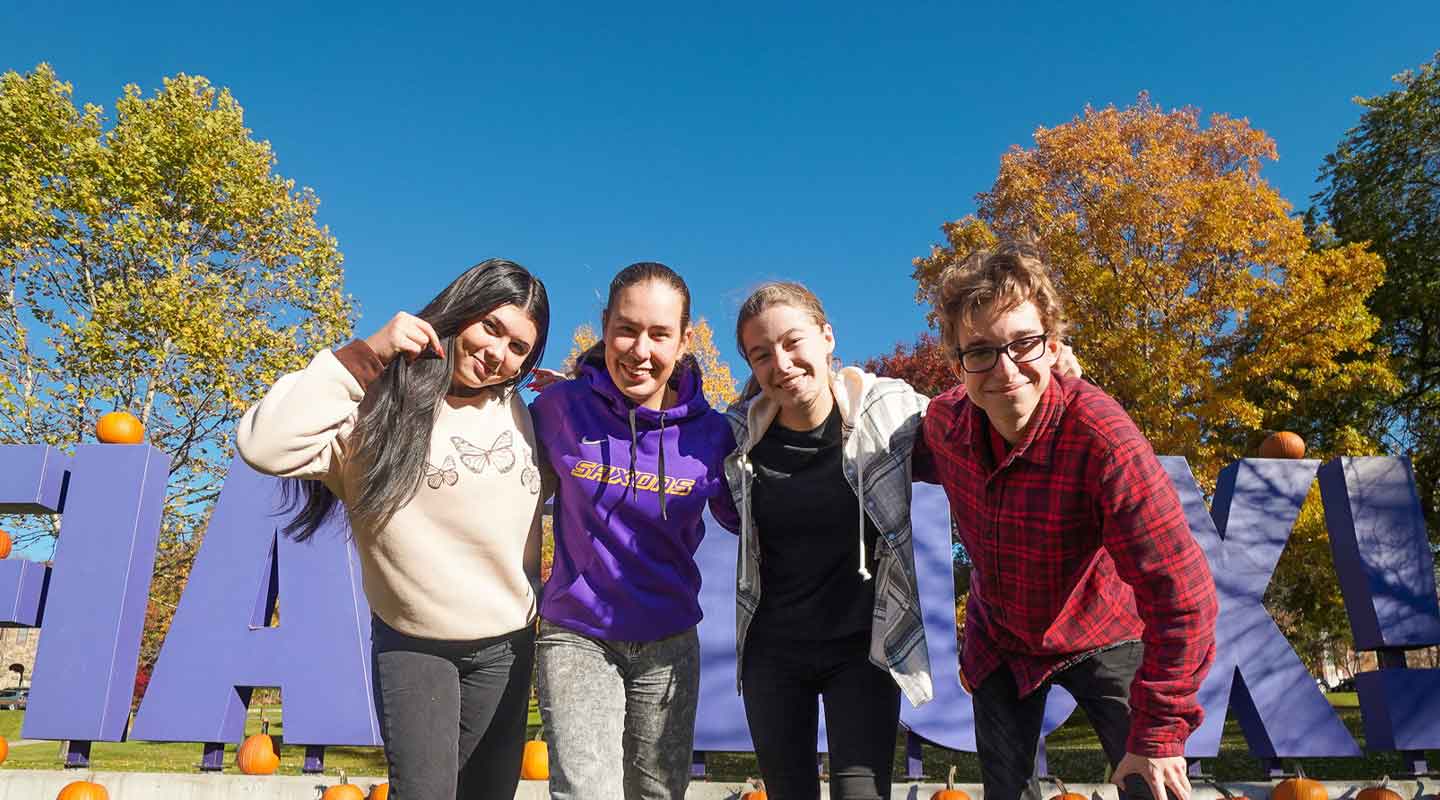 group picture of students on campus