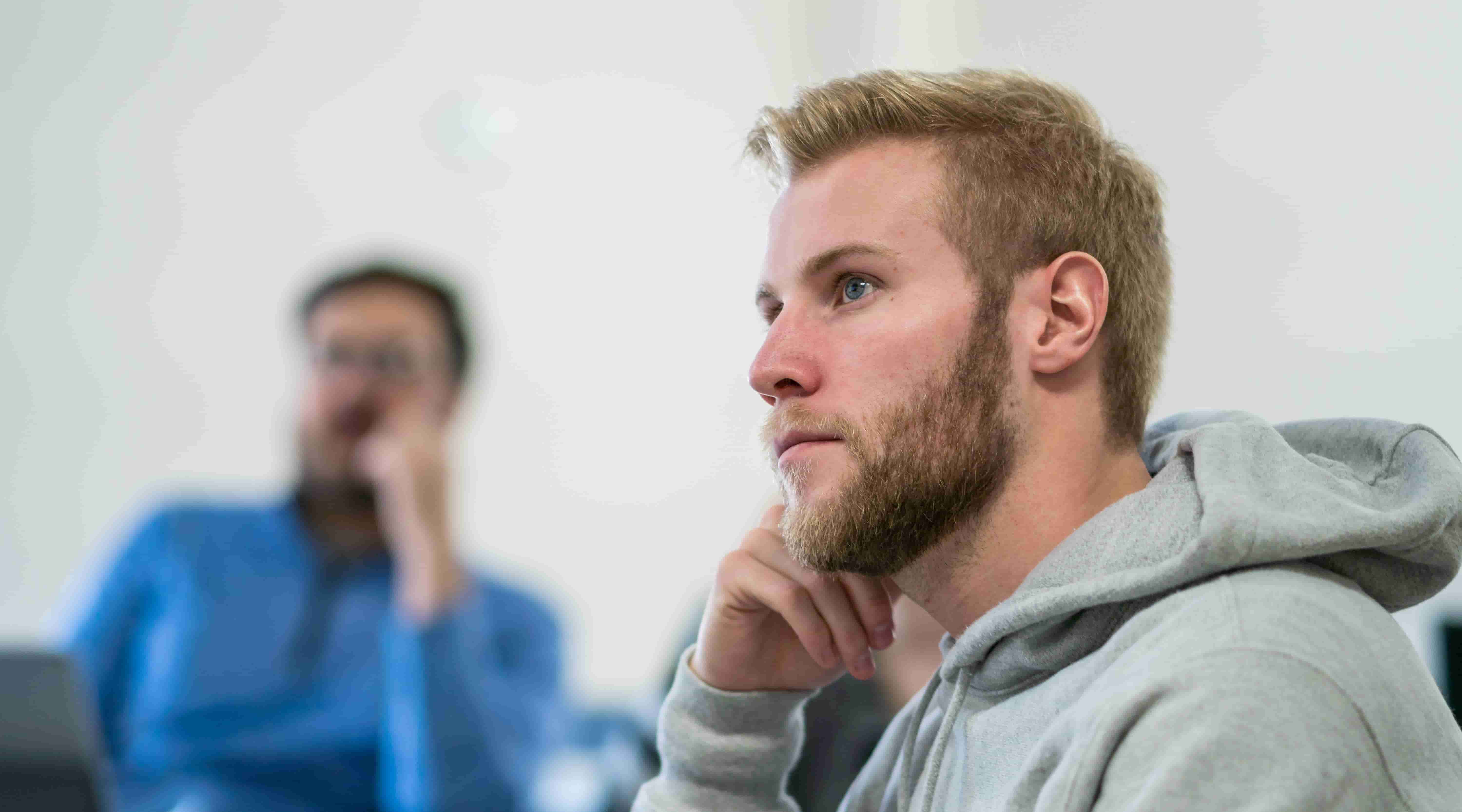 Student listening in class