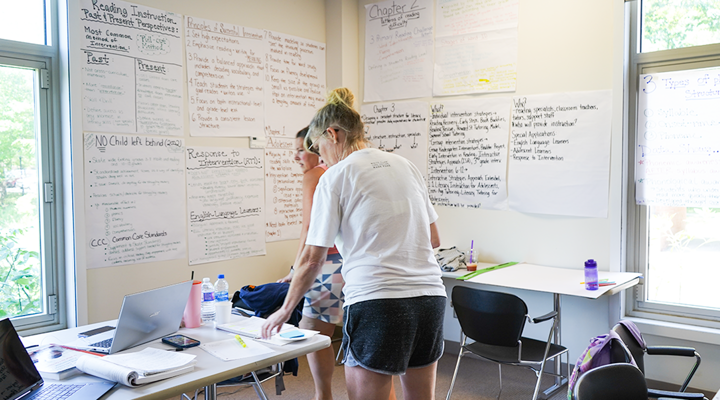 instructors preparing class