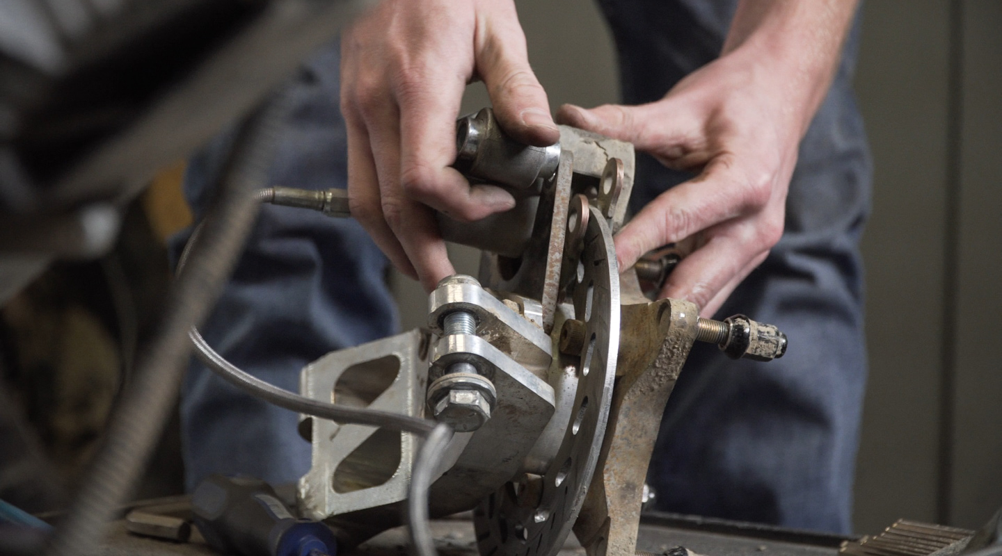 student working on mechanical parts