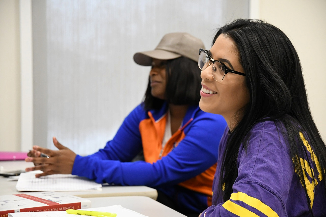 students listening in class