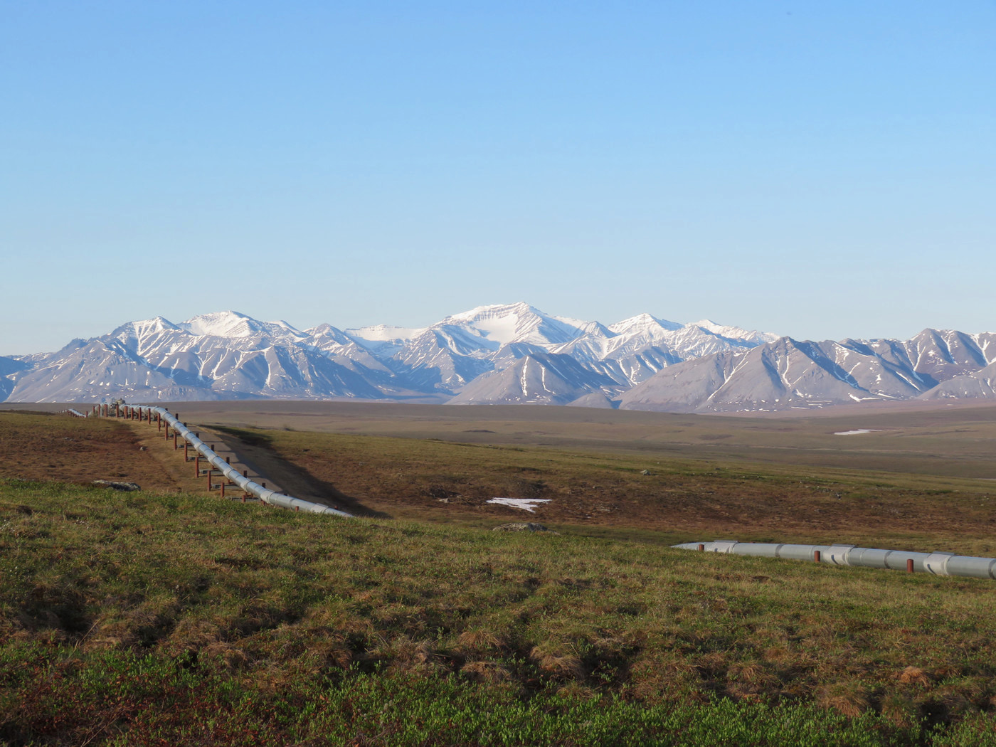 landscape with long running pipe