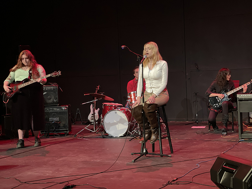 group playing music on stage