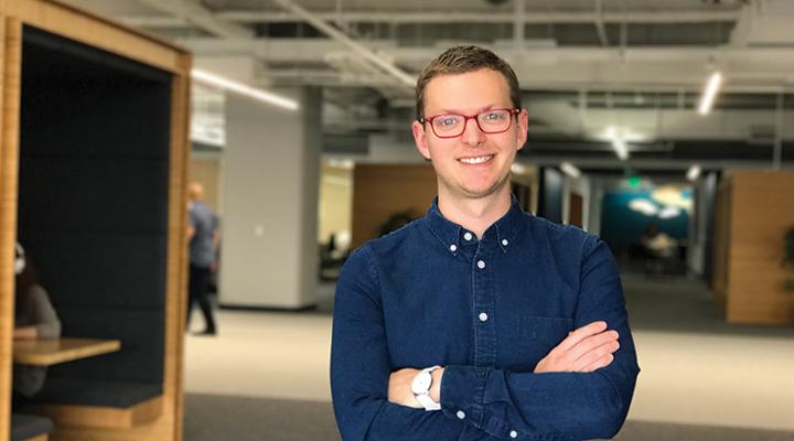 Man standing in career center