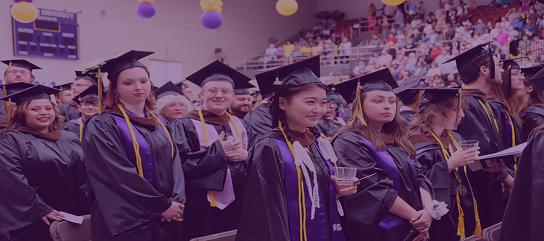 Students at a graduation ceremony