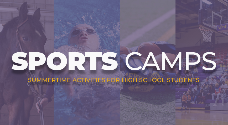 graphic showing a few photos of students at sports camps
