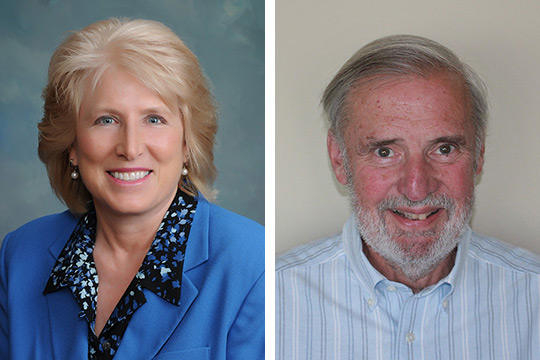 Marianne (Wilcox) Gaige ’80, left, and Terry D. Montgomery ’70