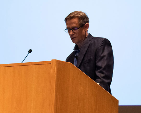 Jeff Kohli giving 2023 Scholes Lecture