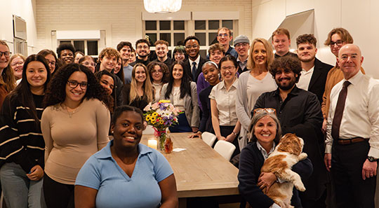 group of people in a room