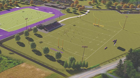 artist rendering of athletics fields