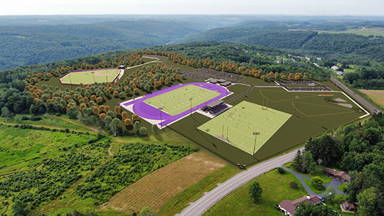artist rendering of athletics fields