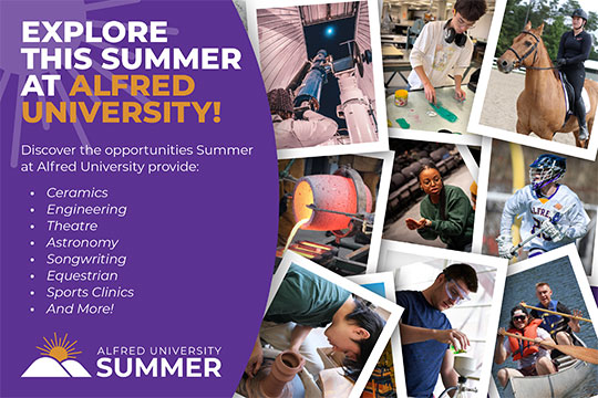 image of postcard promoting Summers at Alfred