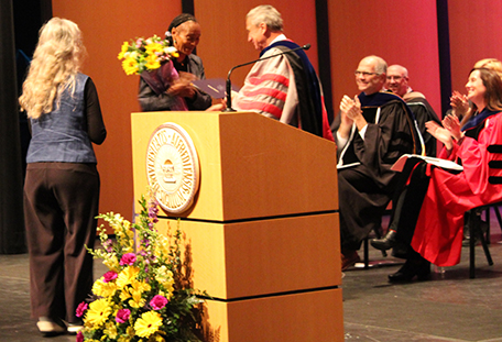 Angie Taylor receiving award