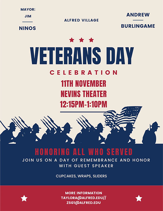 image of poster promoting Veterans Day celebration