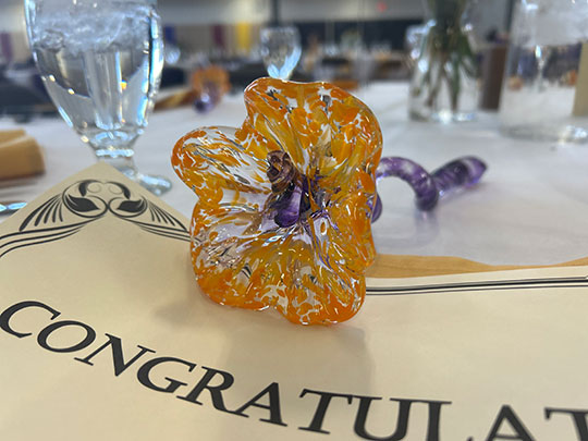 glass flower for president's day event