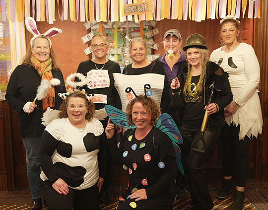 several people dressed for Halloween