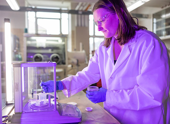 Montana Weidman working in the CREATE Center lab