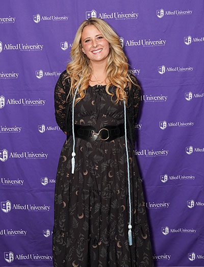 woman in a dress with long blond hair