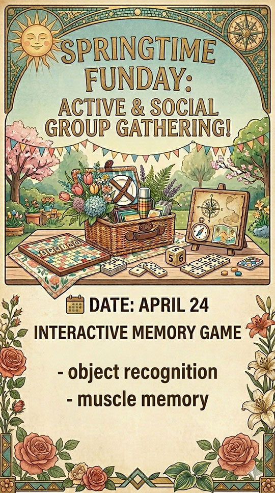 promo image for senior social event