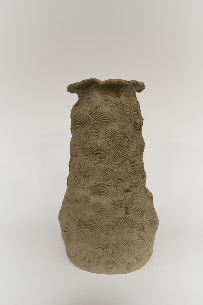 ceramic  Handbuilt Vessel beige vase