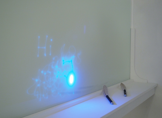 UV pens Glass Projecting on the Wall