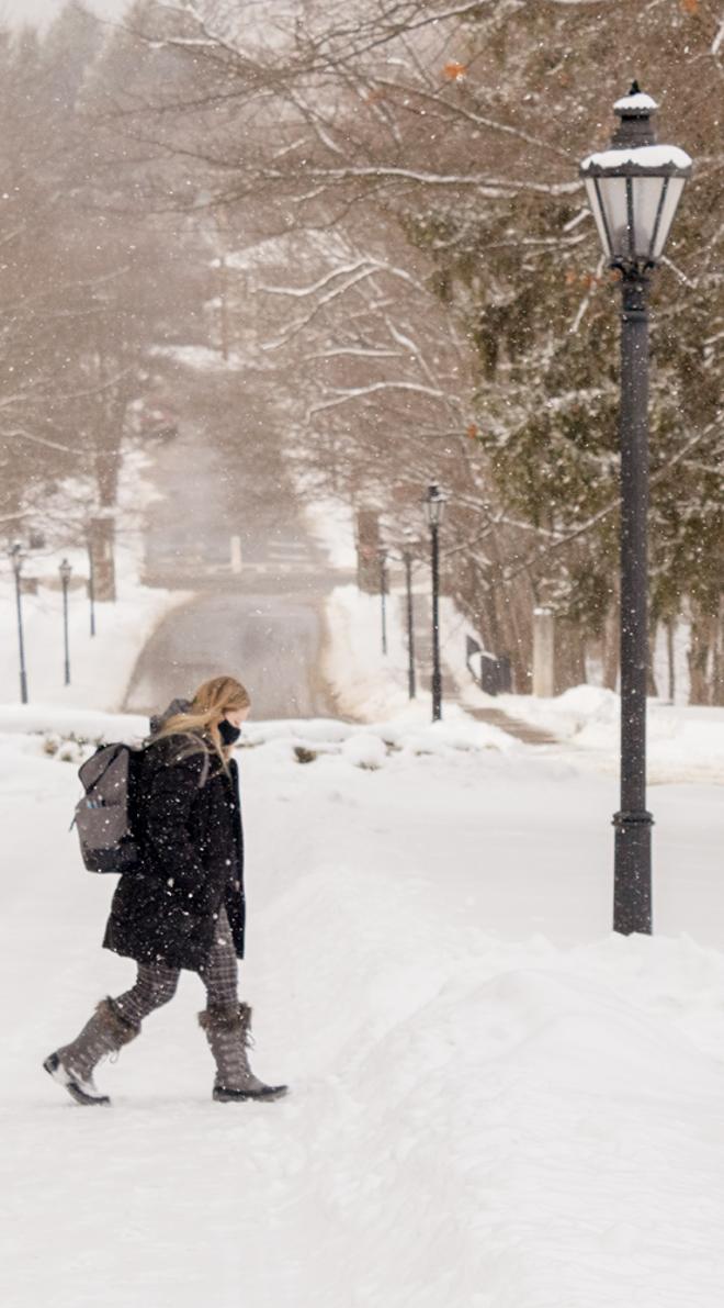Girl walking in winter.. 