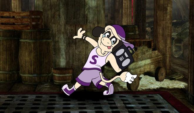 An image depicting Streak Smeargle (Internet persona) holding a boombox. 