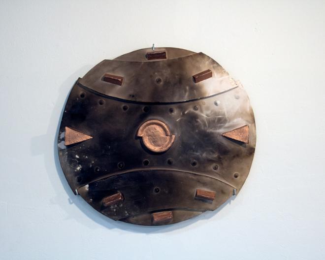 Ceramic shield with copper painted