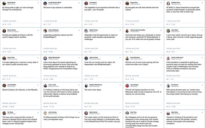 Single vertical feed of tweets from congressional-lunch.com showing tweets created from the Republican party 