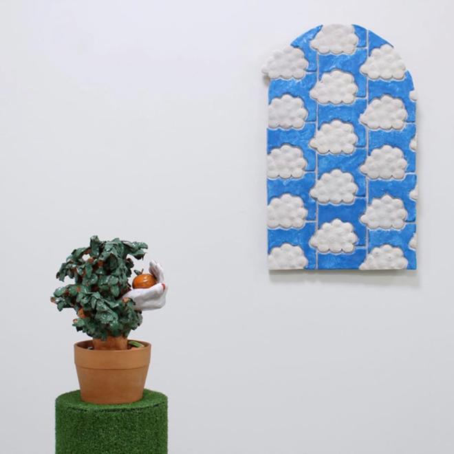 Blue, White Cloud With Plants and Apple