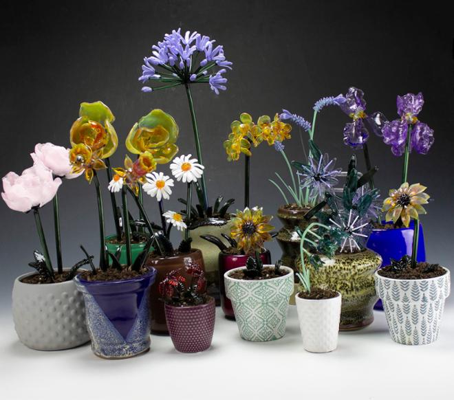 Flowers with Pot and Dirt Ceramics