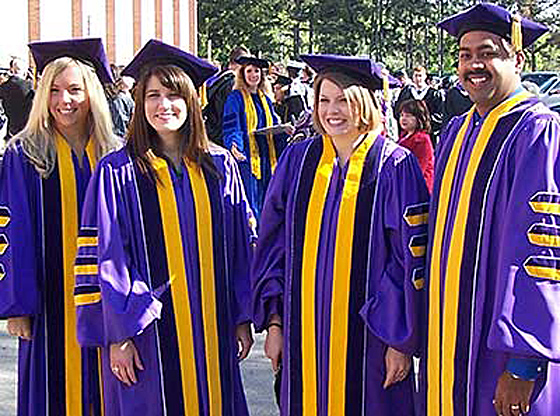 Graduate students at graduation.