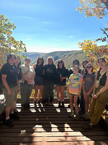 A photo of students in the Alfred Goes Green club at Alfred University