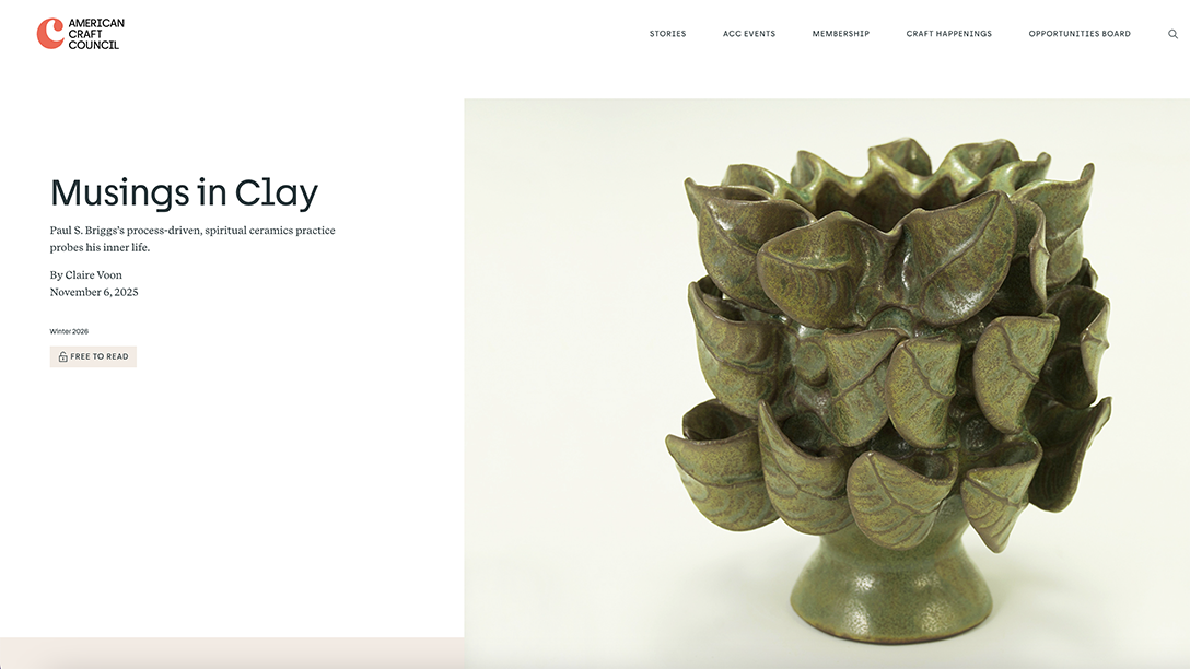 A screenshot from American Craft Magazine