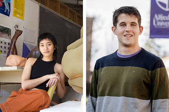 A photo of Alfred University seniors Matthew Bittel and Summer Aquino