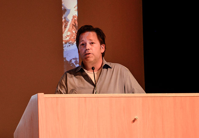 A photo of Trent Cooper giving a presentation