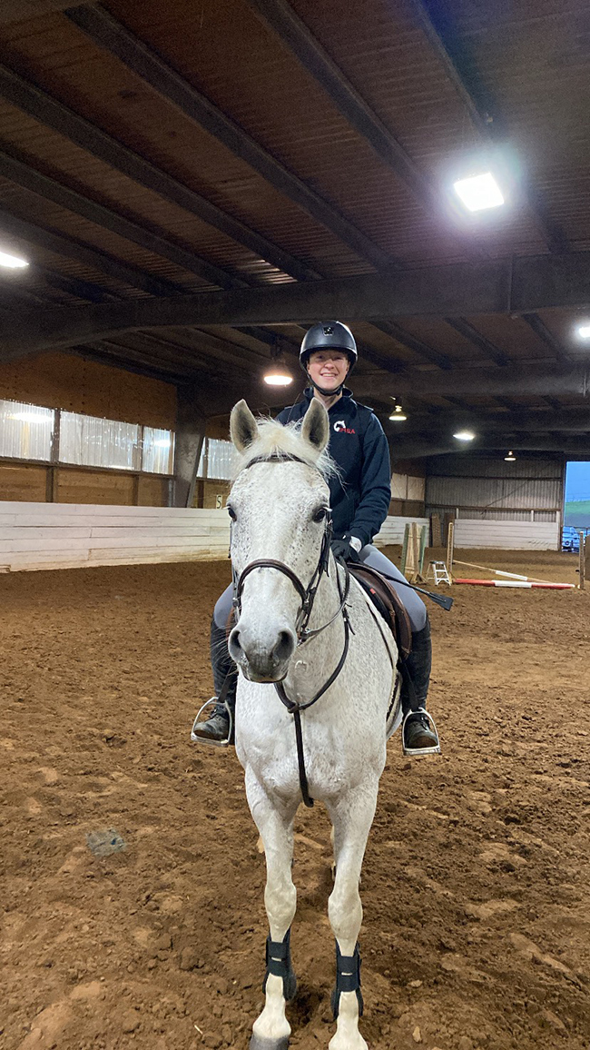 Jill Frazo Riding Alfred University's Horse Named Jig